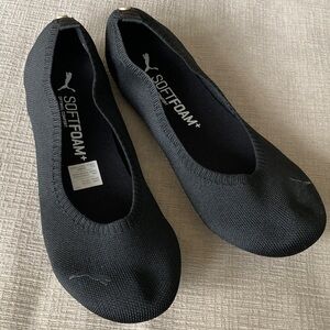 Puma Black Knit SoftFoam+ Comfort Ballet Flats, Women’s 9